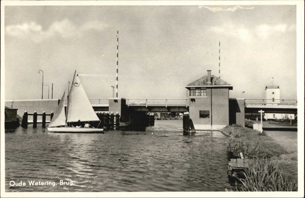 Oude Wetering (ZH) Brug 1955 -, Ophalen, 1940 tot 1960, Gelopen, Zuid-Holland