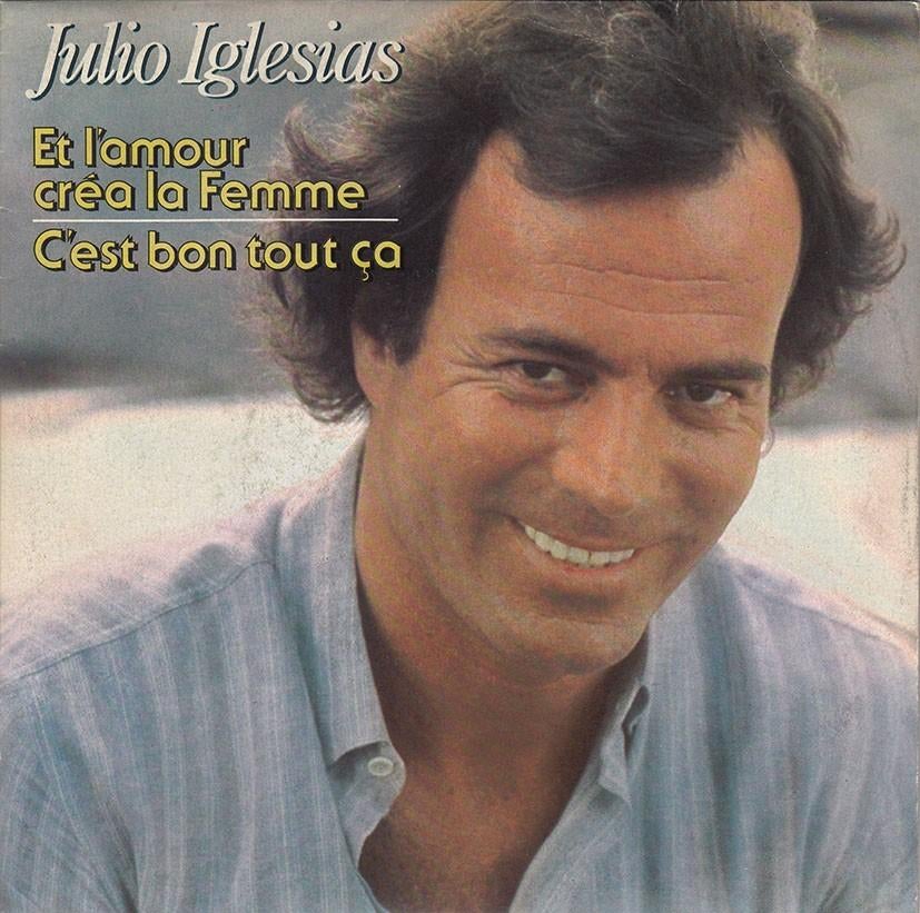 JULIO IGLESIAS - Et l'amour crea la femme ( ps) 7", 7 inch, Single, Ophalen of Verzenden, Pop