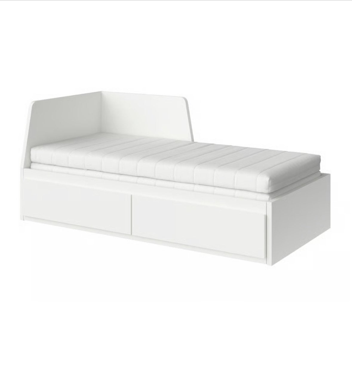 Ikea uitschuifbare bedbank, Ophalen, Wit, Tweepersoons, Zo goed als nieuw