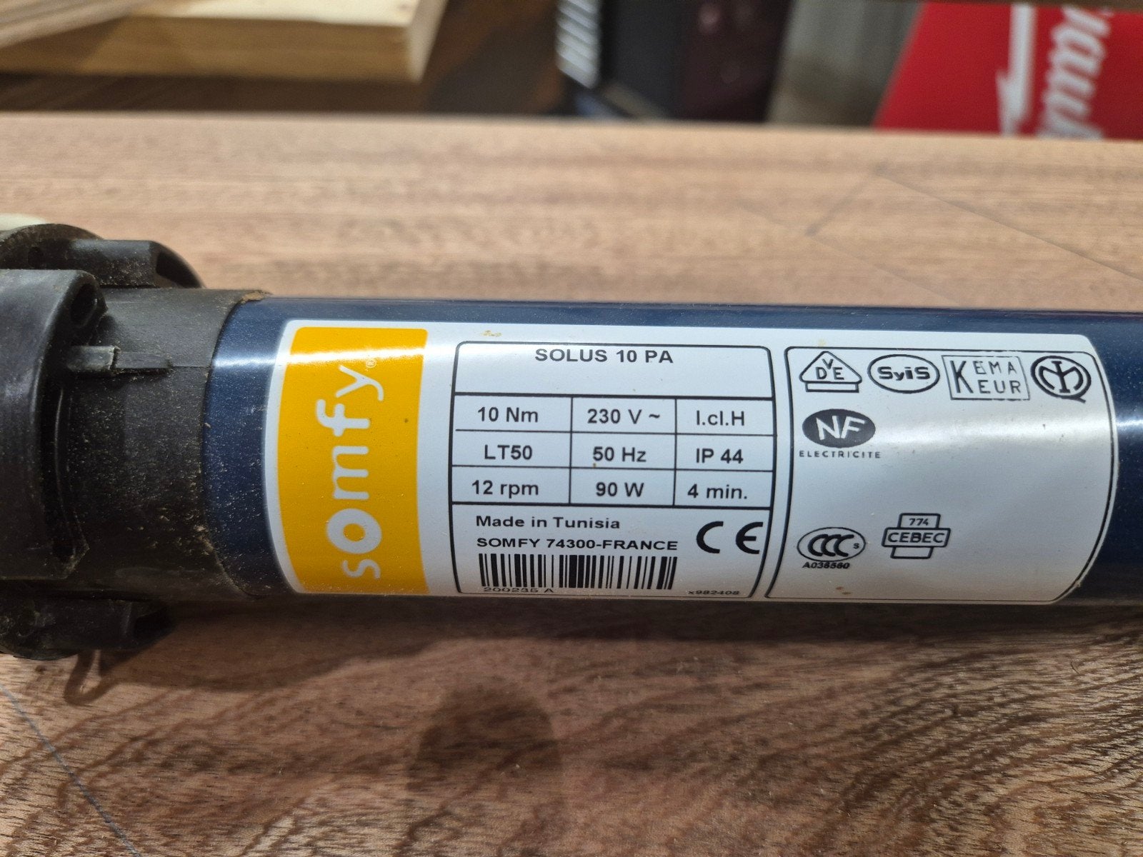 Somfy Solus 10 PA Rolluikmotor - Gebruikt, Gebruikt, Overige kleuren, Minder dan 100 cm, Ophalen of Verzenden