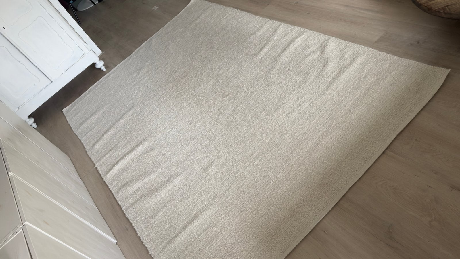 Handgeweven Vloerkleed Timmins - Crème/Beige 190x280cm, Ophalen, 150 tot 200 cm, 200 cm of meer, Zo goed als nieuw
