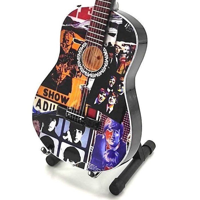 The Beatles fotos miniatuur gitaar 25cm mini guitar deco, Info@deconoord.nl, Deco Noord, Nieuw, Ophalen of Verzenden