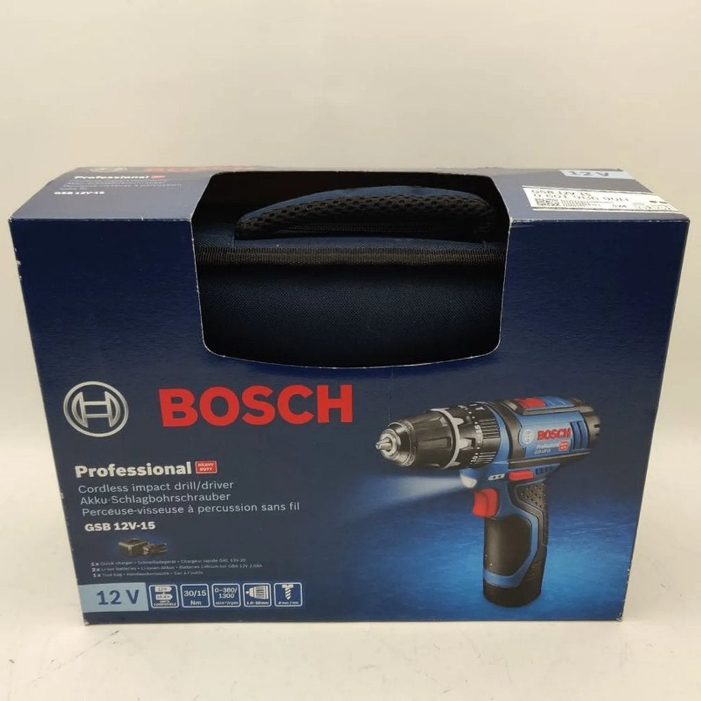Bosch GSB 12V-15 accu schroefboormachine 12V 2x2Ah €109.99, Ophalen of Verzenden, Vlakschuurmachine, Minder dan 600 watt, B