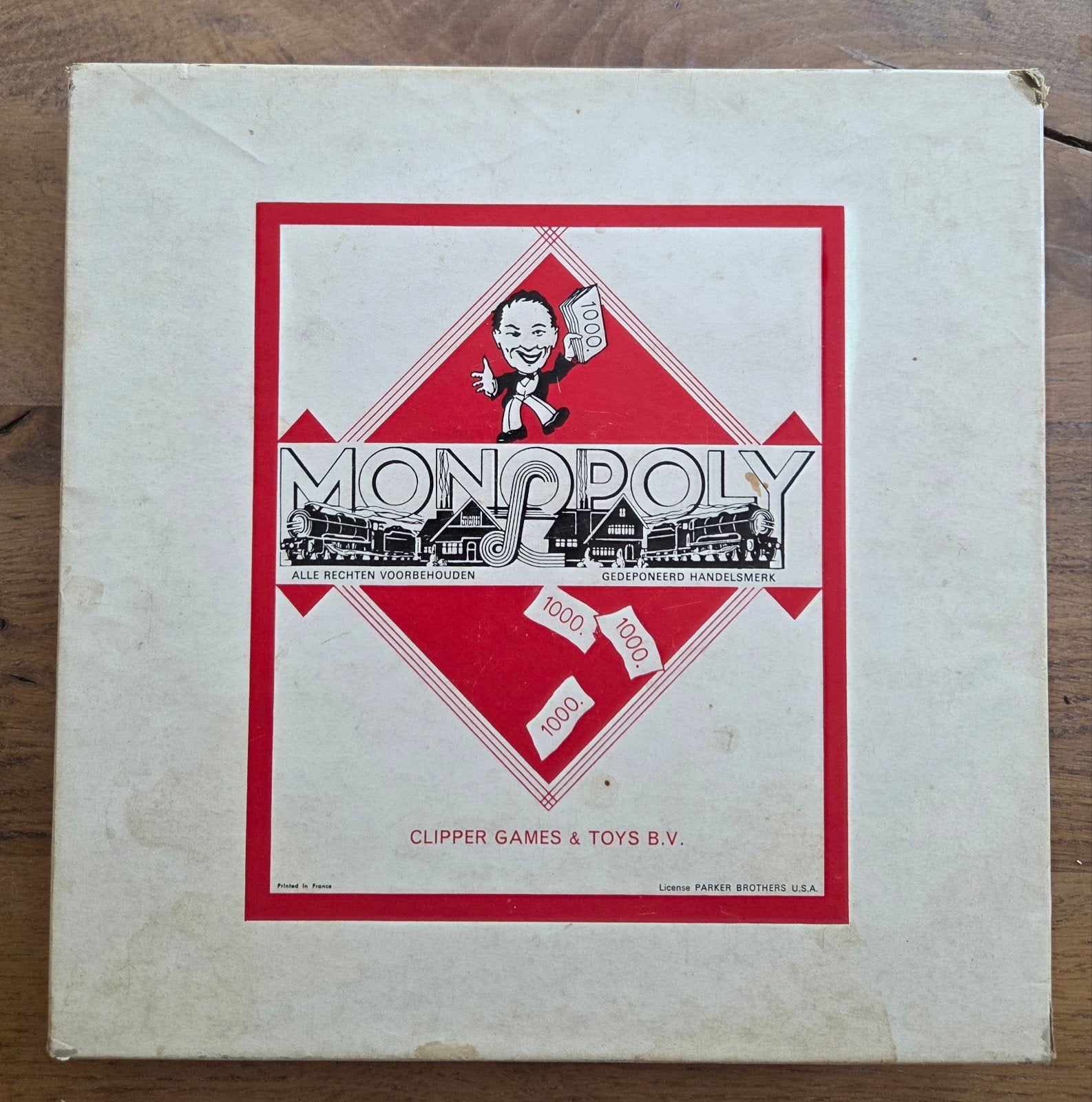 Vintage Monopoly Bordspel - Clipper Games & Toys B.V., Vijf spelers of meer, Ophalen of Verzenden, Gebruikt, Clipper Games & Toys B.V.