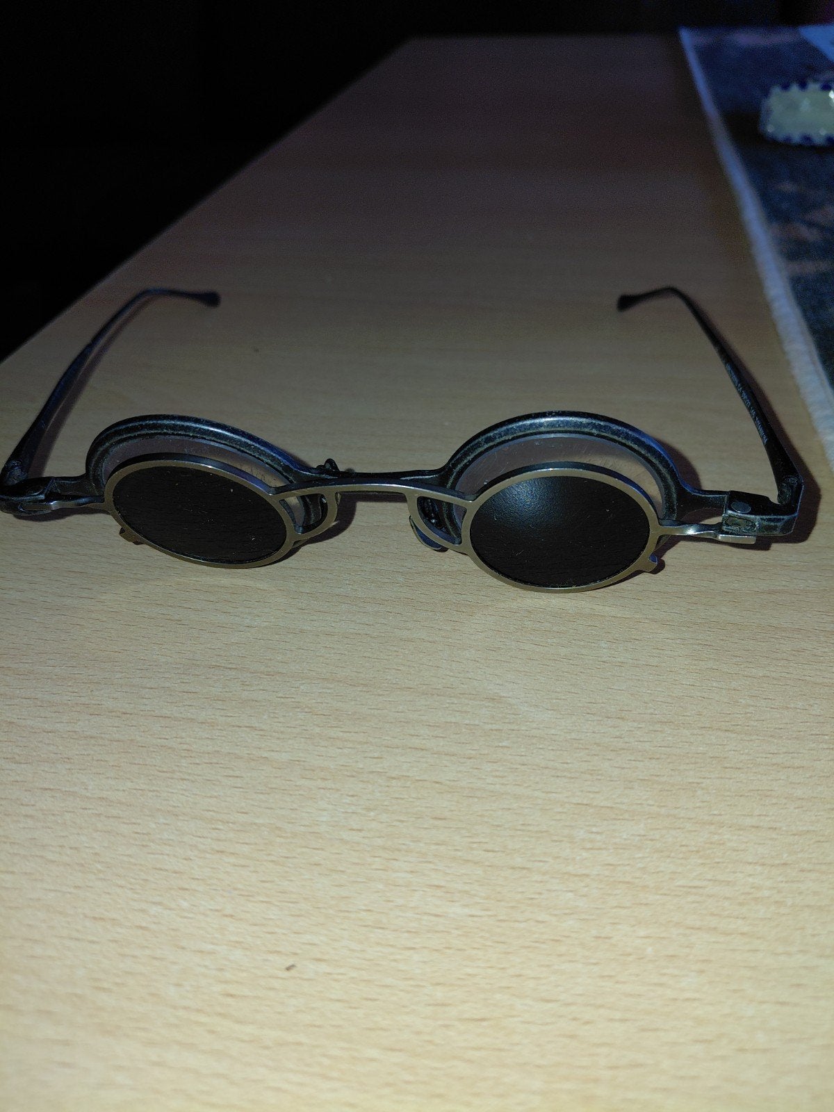 Bodemvondst Titanium bril met voorzet zonnebril, Ophalen of Verzenden, Bruin, Bril, Overige merken