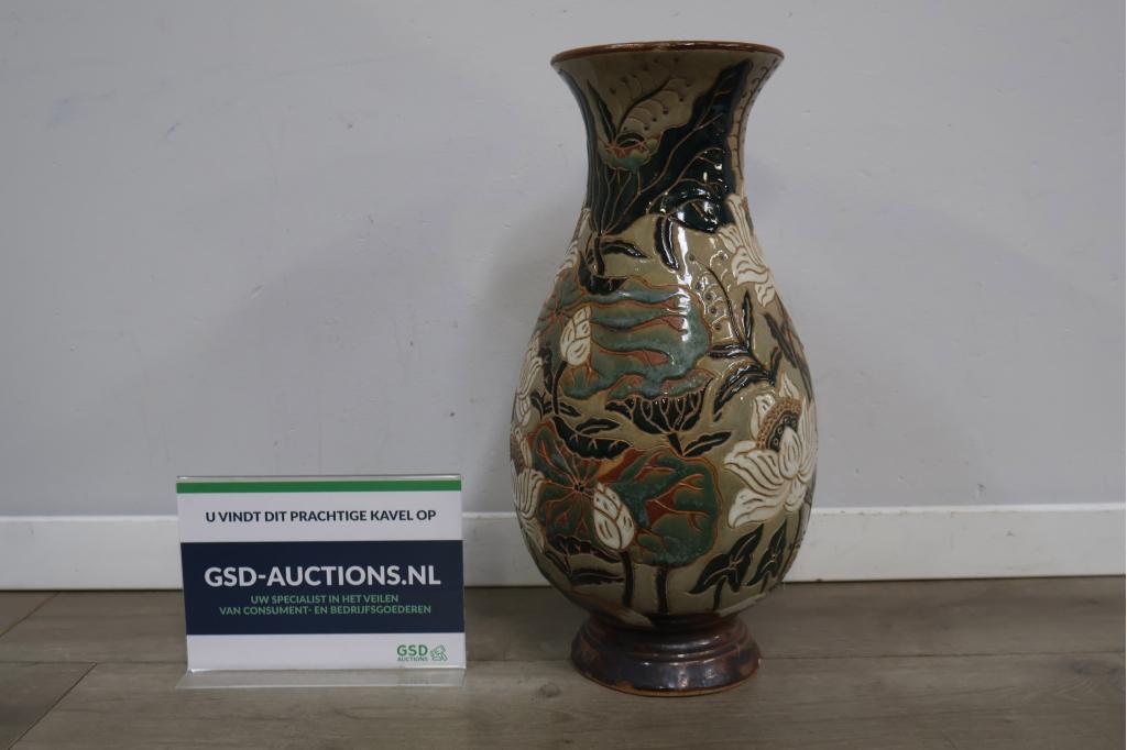 Vintage Aziatisch Geglazuurde Bloemenvaas, Ophalen of Verzenden, Niet ingevuld, Niet ingevuld, Niet ingevuld