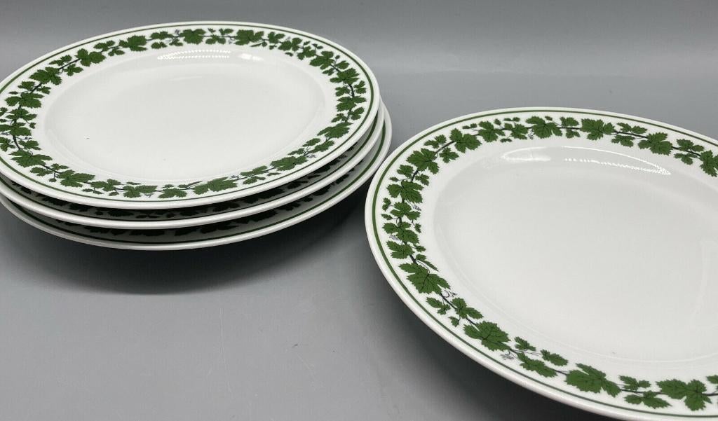4 borden van de Meissen fabriek motief wijnbladeren, Ophalen of Verzenden