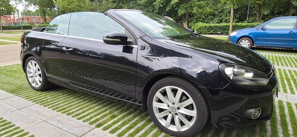 Golf cabrio 1.4 TSI, 160pk, Autom, NL auto, GPS, LEDER,, Auto's, Automaat, Zwart, Cabriolet, Zwart