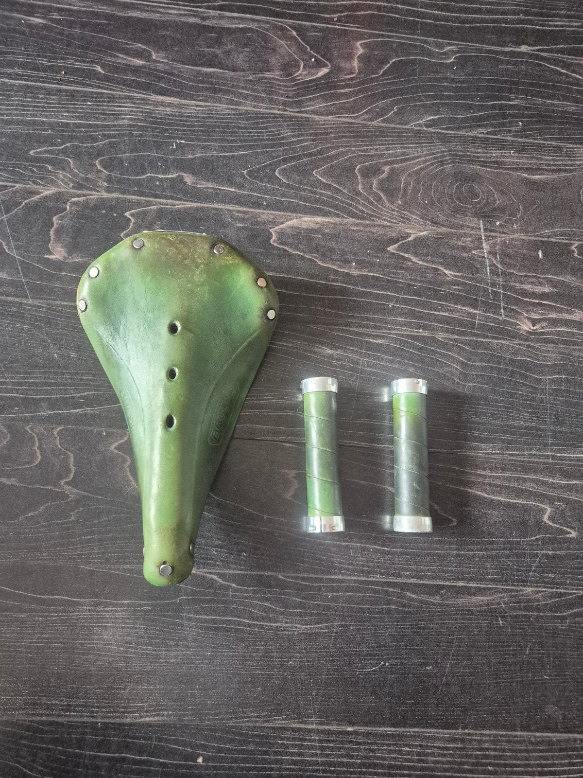 Brooks b17 zadel en grips groen, Ophalen, Zadel
