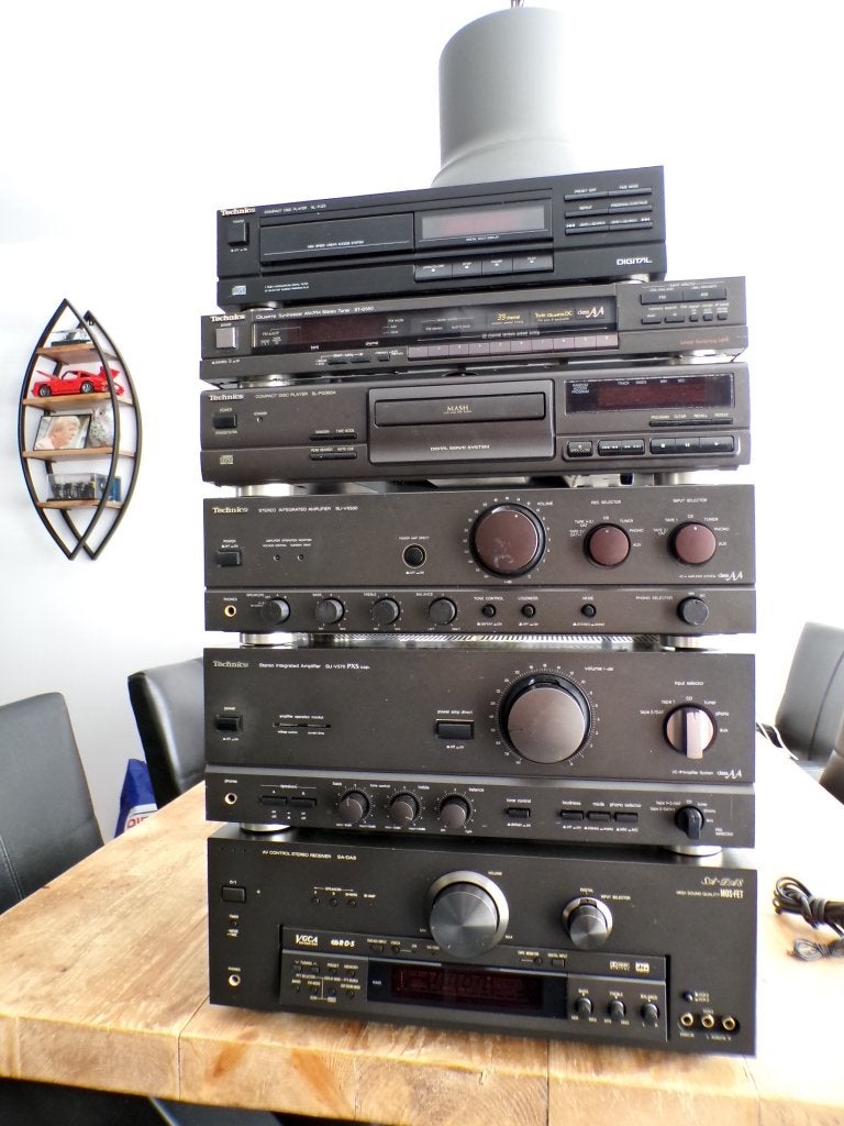 7 dlg Technics stereo set met werk (LEES TEXT), Losse componenten, Niet werkend, Tuner of Radio, Ophalen