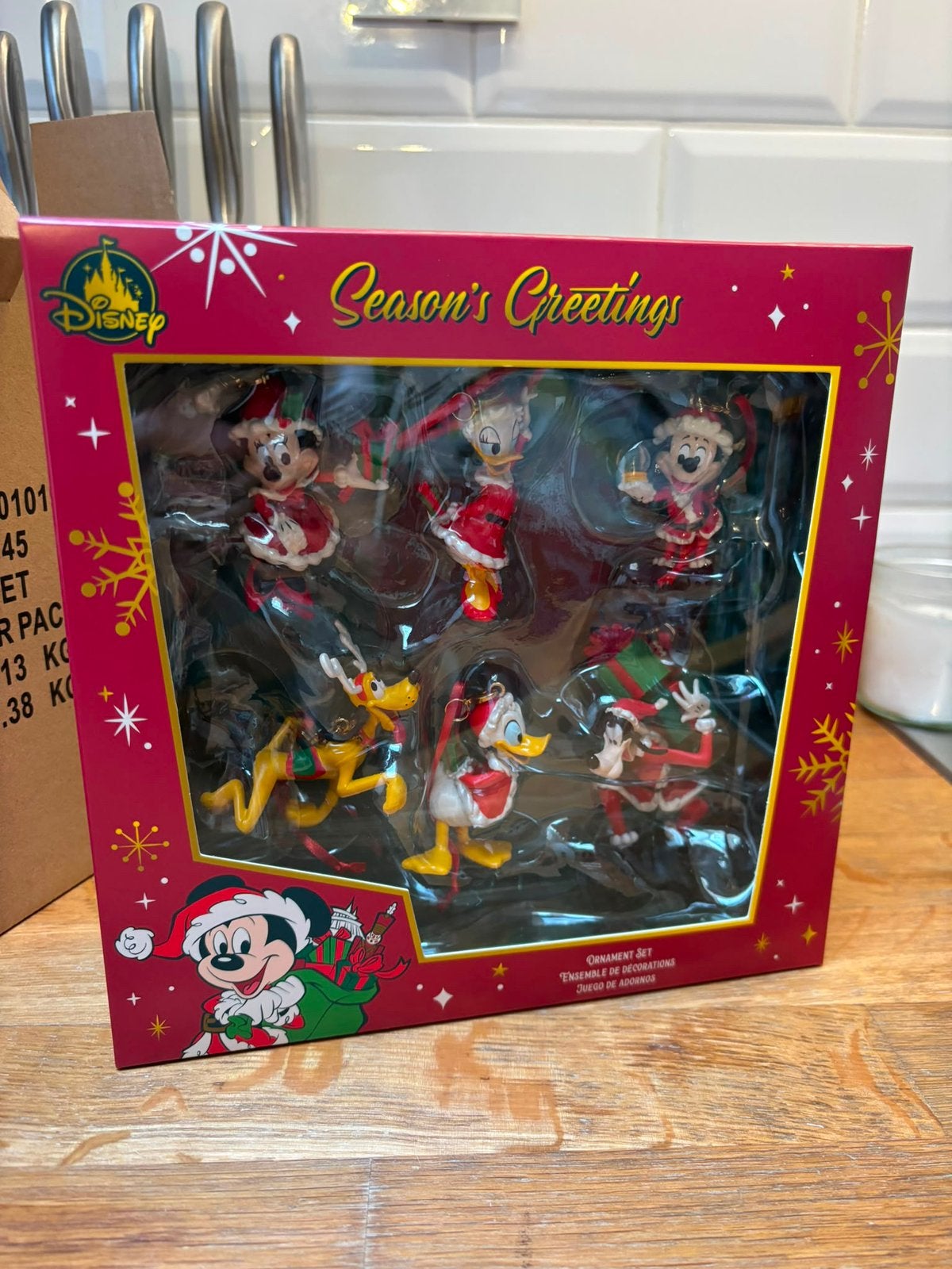 Disney ornamentenset Mickey en vrienden kerst, Verzamelen, Disney, Ophalen of Verzenden, Mickey Mouse, Nieuw, Beeldje of Figuurtje