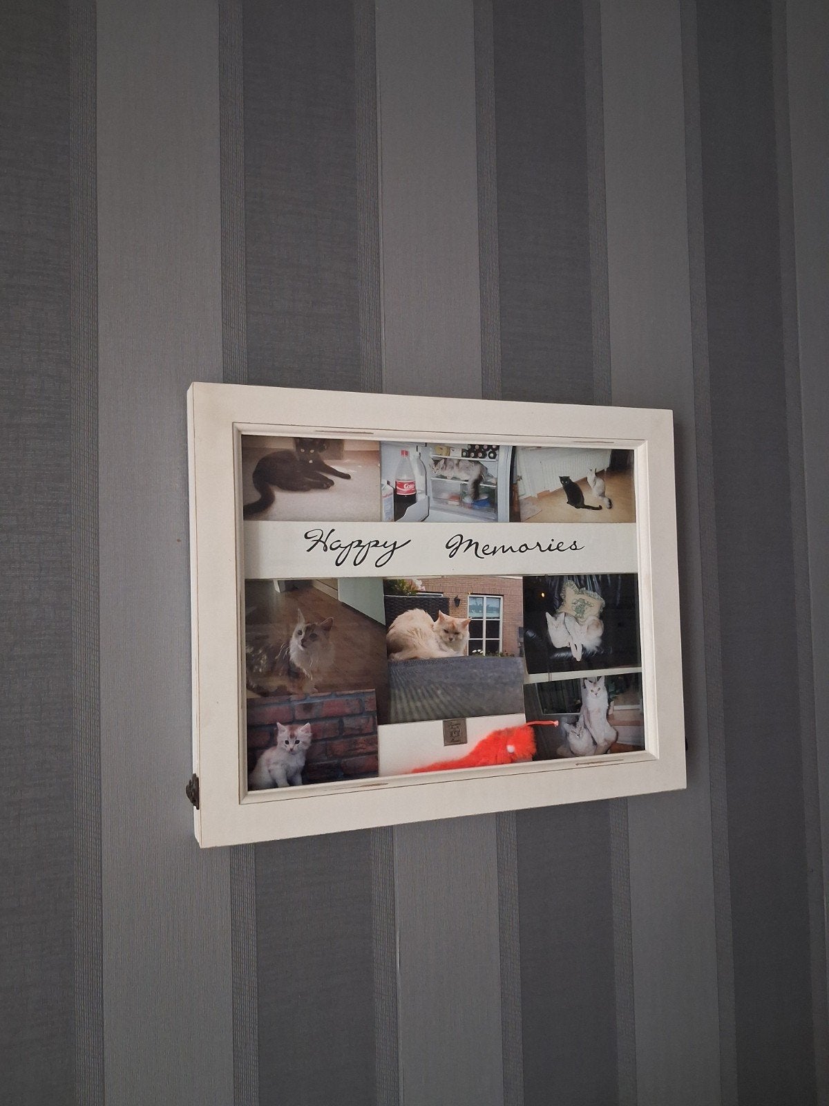 Witte fotolijst met 'Happy Memories' tekst Riviera Maison, Gebruikt, 50 tot 75 cm, Ophalen of Verzenden, 50 tot 75 cm