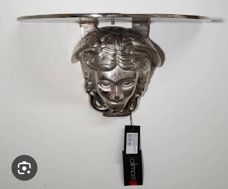 Luxe Versace met Madusa wandmasker – Colmore by Diga, Metaal, Wandsculptuur, Zilver, Vintage