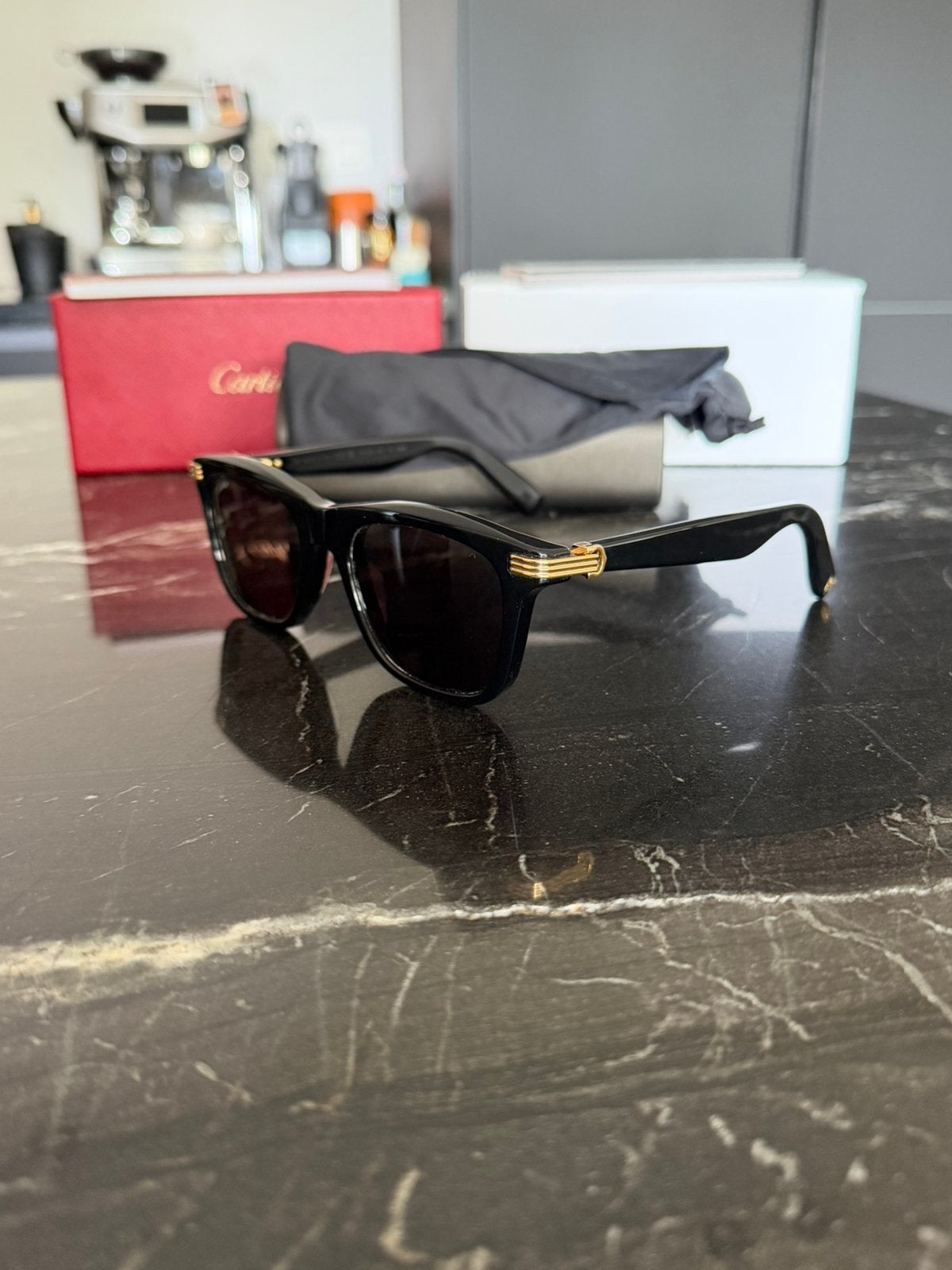 Cartier Premiere zonnebril, Zonnebril, Zwart, Zo goed als nieuw, Ophalen