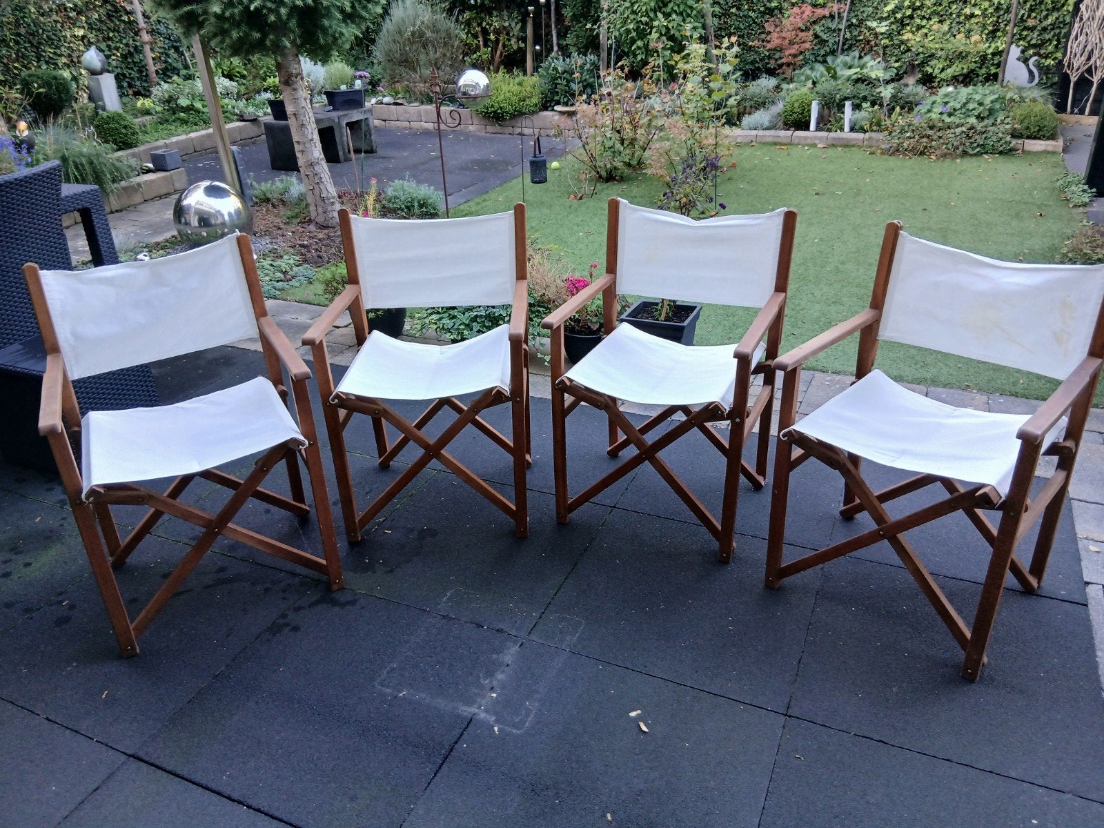 4x Houten Regisseursstoelen - Inklapbaar, Tuin en Terras, Ophalen, Gebruikt, Hout, Inklapbaar