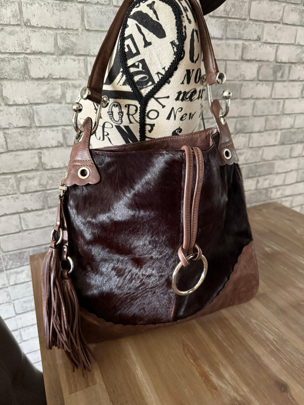 Leren zwart bruin tas huld design iceland, Ophalen of Verzenden, Zo goed als nieuw, Bruin, Handtas