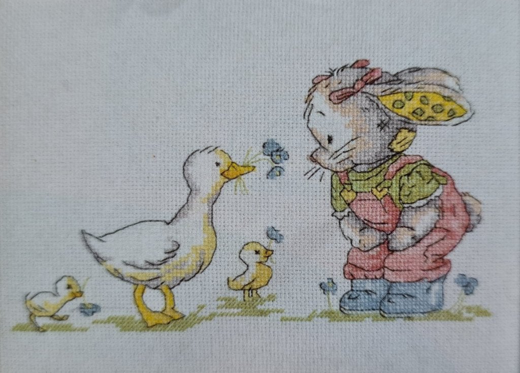 Somebunny konijn met eendjes borduurpatroon, Ophalen, Nieuw, Handborduren, Patroon