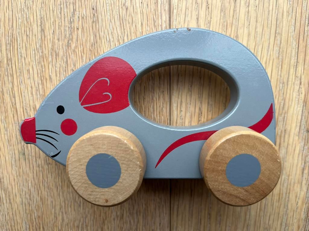 Houten muis met wielen Joueco goede staat!, Ophalen of Verzenden, Zo goed als nieuw, Duw- of Trekspeelgoed