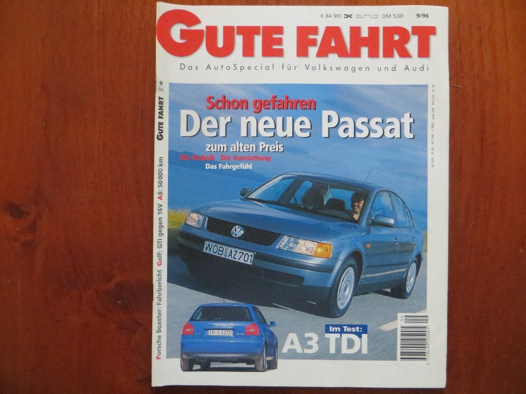 Gute Fahrt 9 1996 Volkswagen Passat, Audi A3 TDI, Boxster, Ophalen of Verzenden, Zo goed als nieuw, Audi
