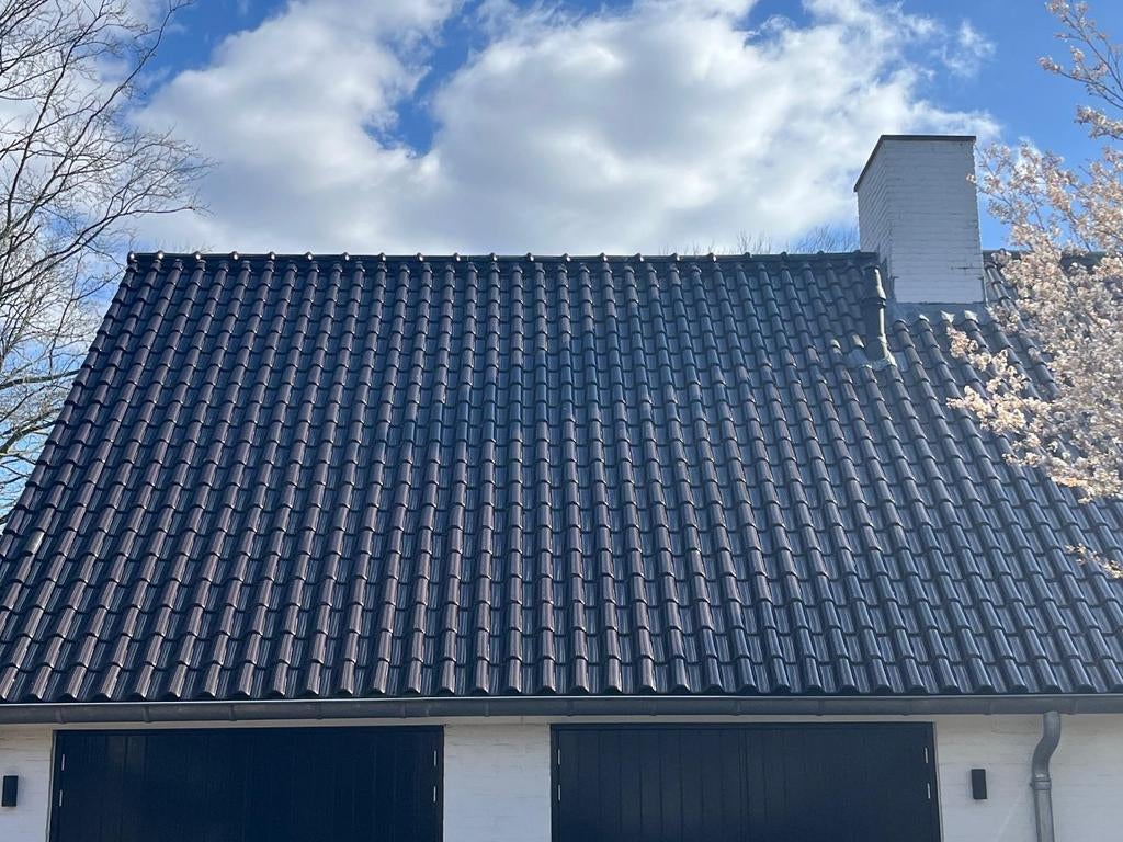 Groot Romaanse pannen geglazuurd, Doe-het-zelf en Verbouw, Dakpannen en Dakbedekking, Ophalen of Verzenden, Steen of Klei, 15 m² of meer