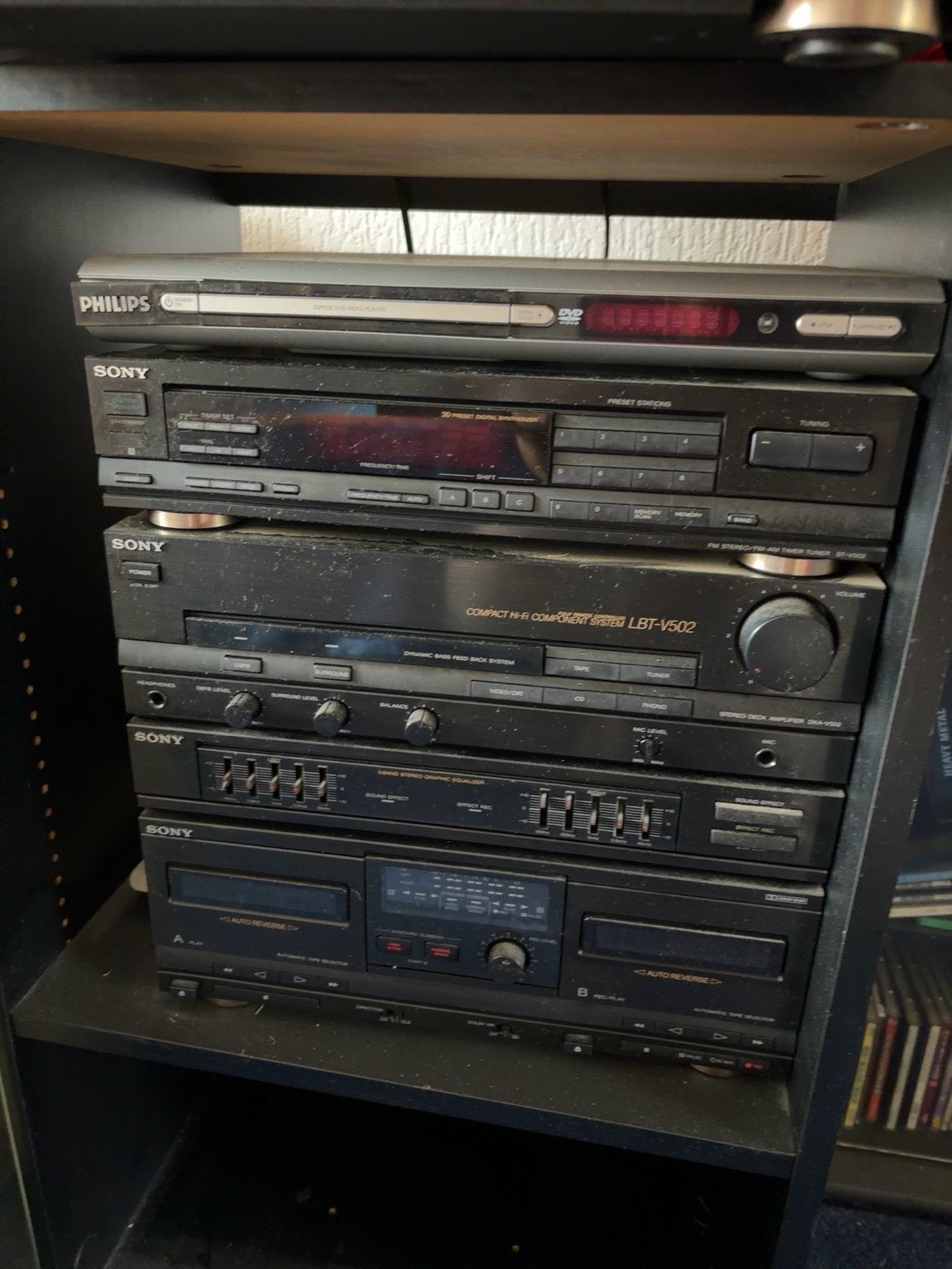 Sony LBT-V502 Stereo Set met Philips DVD-speler en 2 luidspr, Audio, Tv en Foto, Gebruikt, Cassettedeck, Sony, Losse componenten