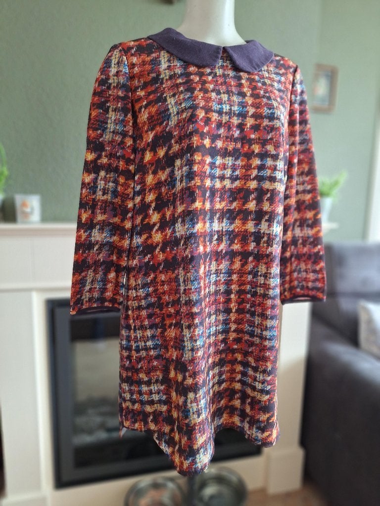 Ted Baker mooi peter pan kraag gevoerd jurk 4 40 L, Maat 38/40 (M), Zo goed als nieuw, Knielengte, Ted Baker