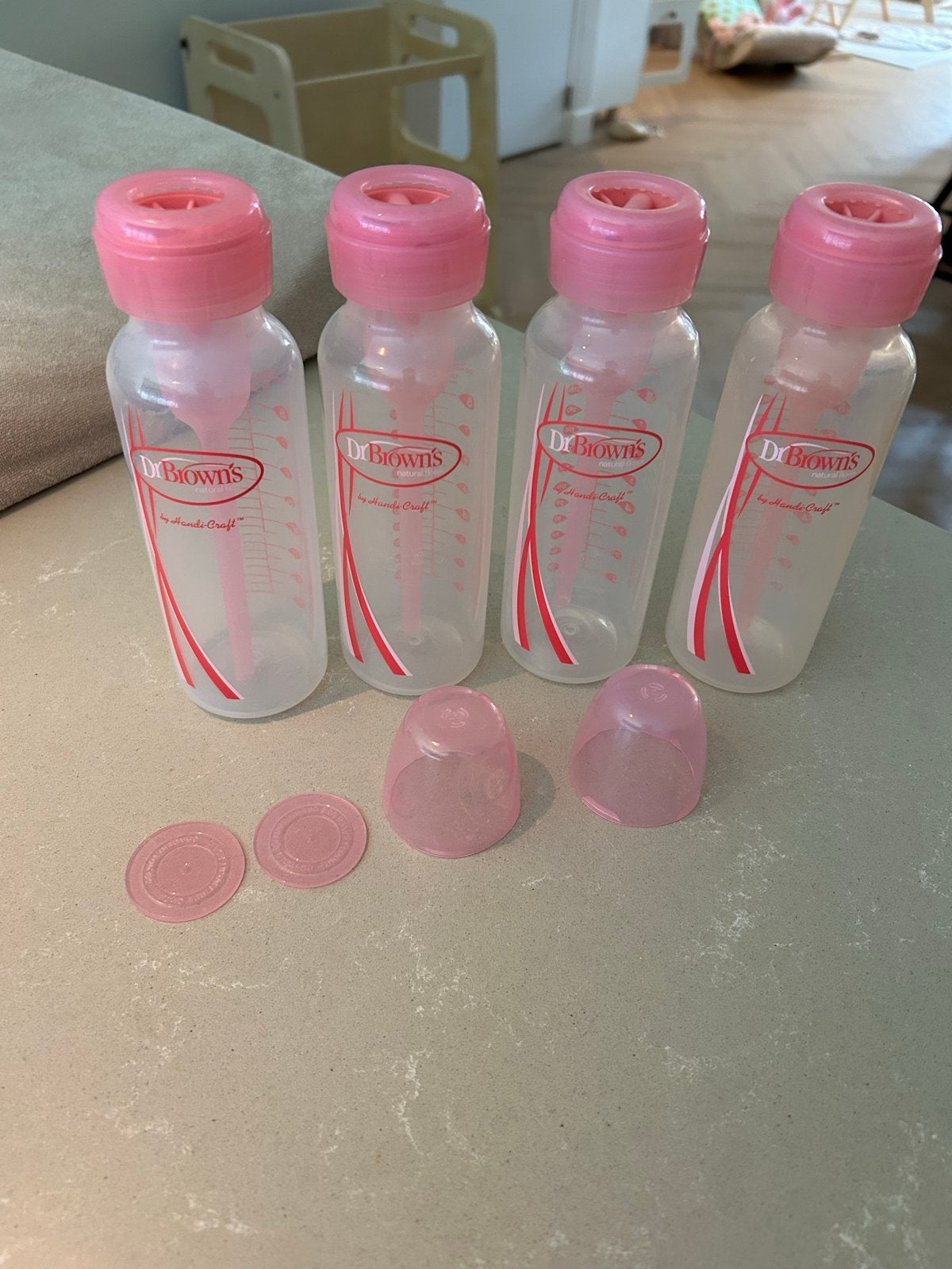 Dr. Brown's babyflessen (4 stuks) - roze, Gebruikt, Dr. Brown's, Ophalen of Verzenden, Babyfles