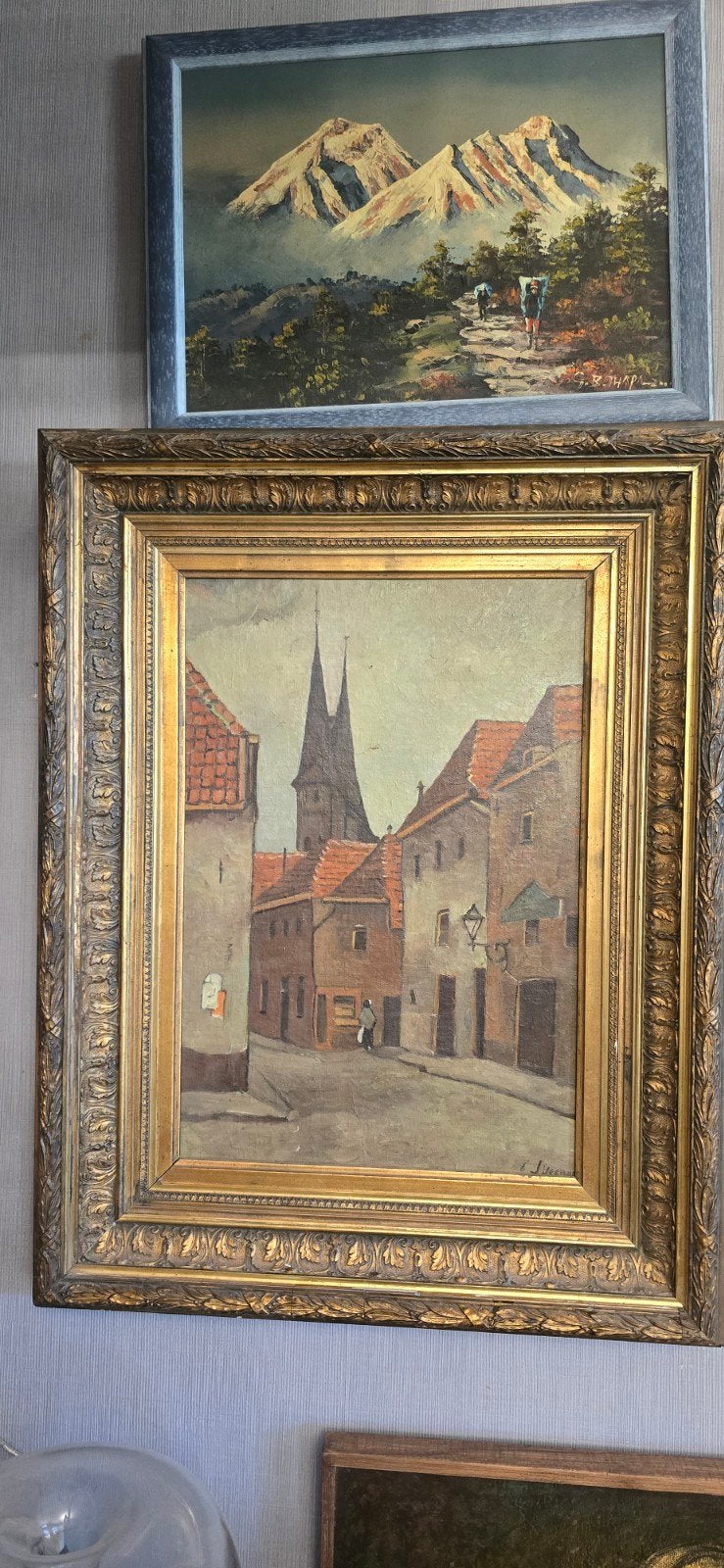 Schilderij in de stijl van Jongkind - Stadsgezicht, Doek, Impressionistisch, Ophalen of Verzenden, Olieverf