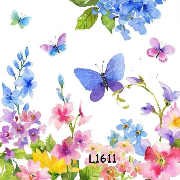 Servetten decoupage/bullet journal - veldbloemen L1611, Verzenden, Nieuw