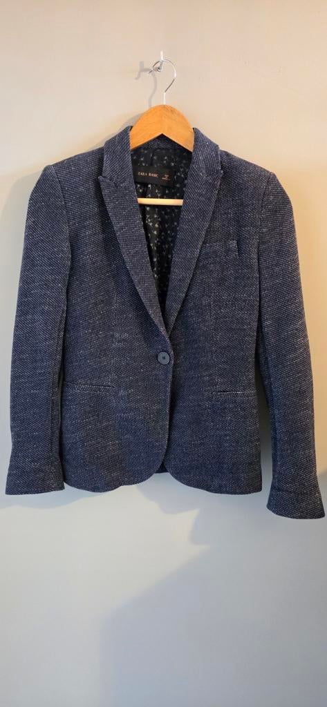 Zara Basic Blazer XS met schoudervullingen, Blauw, Ophalen of Verzenden, Maat 34 (XS) of kleiner, Zara Basic