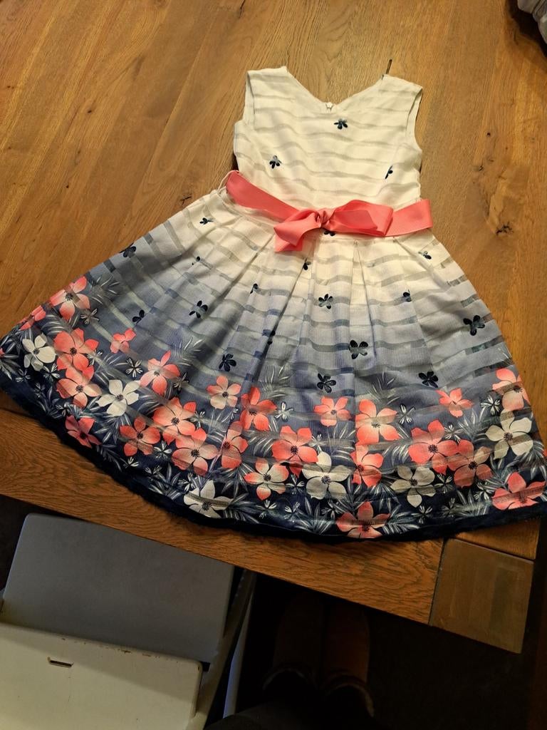 Happy Girls jurk maat 128 met bloemenpatroon, Ophalen of Verzenden, Zo goed als nieuw, Meisje, Jurk of Rok