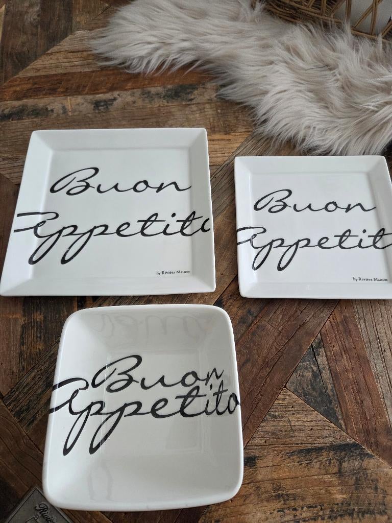 Riviera maison   3 delige set, Ophalen of Verzenden, Zo goed als nieuw, Bord(en), Overige stijlen
