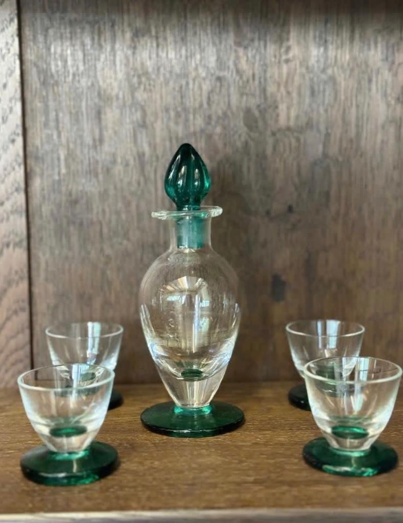 vintage tweekleurige likeurset, Ophalen of Verzenden