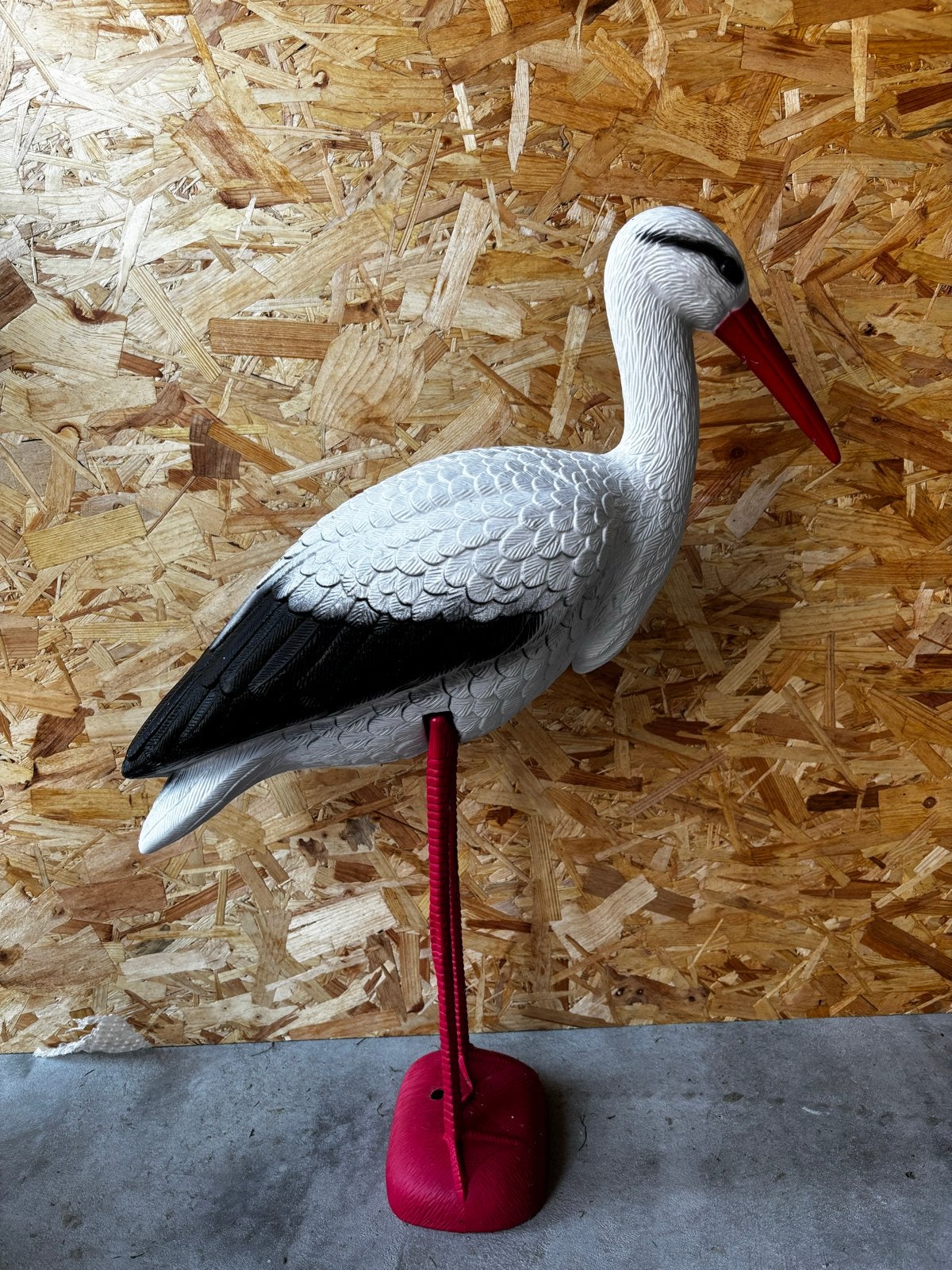 Grote ooievaar tuindecoratie/geboorte - 80cm hoog, Ophalen of Verzenden, Zo goed als nieuw, Kunststof, Dierenbeeld