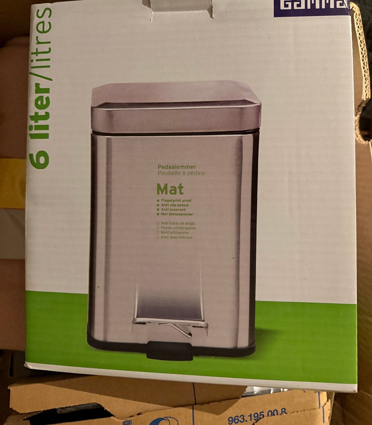 Nieuwe Gamma Pedaalemmer - 6 Liter RVS Prullenbak, Met pedaal, Nieuw, Ophalen of Verzenden, Minder dan 10 liter