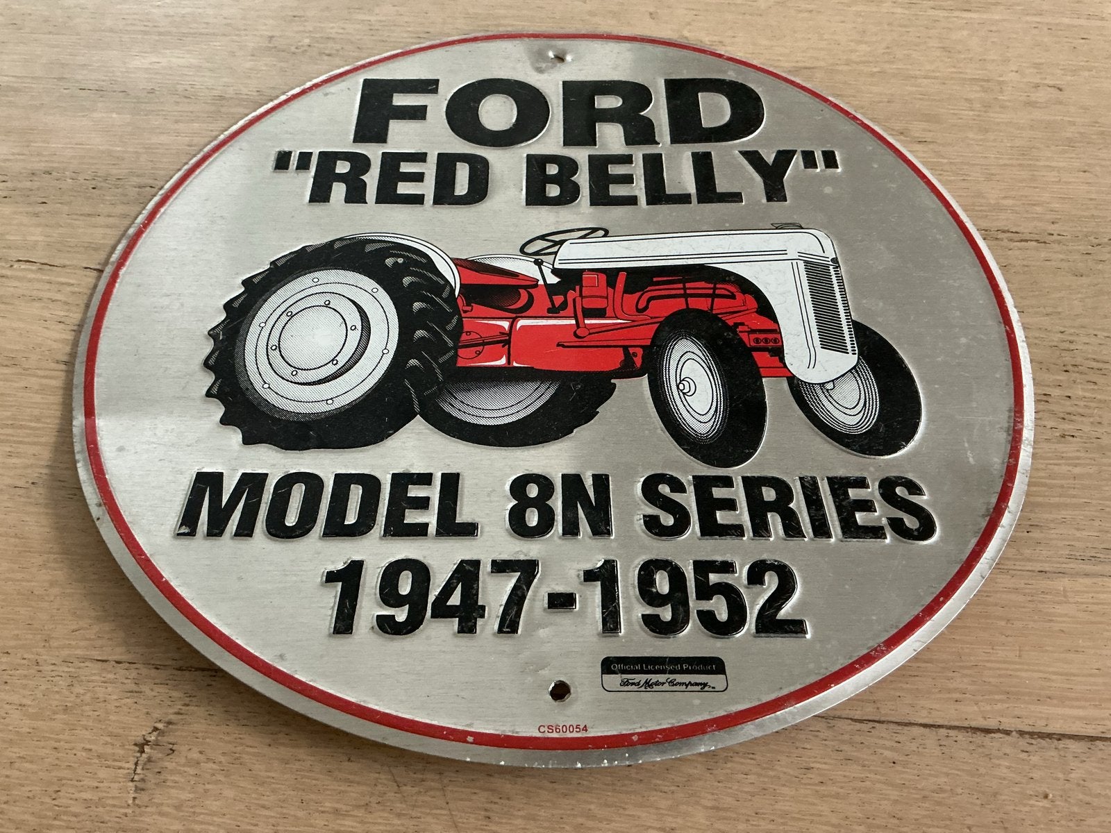 Ford Red Belly Model 8N Series 1947-1952 Metaal Bord.Mancave, Ophalen of Verzenden