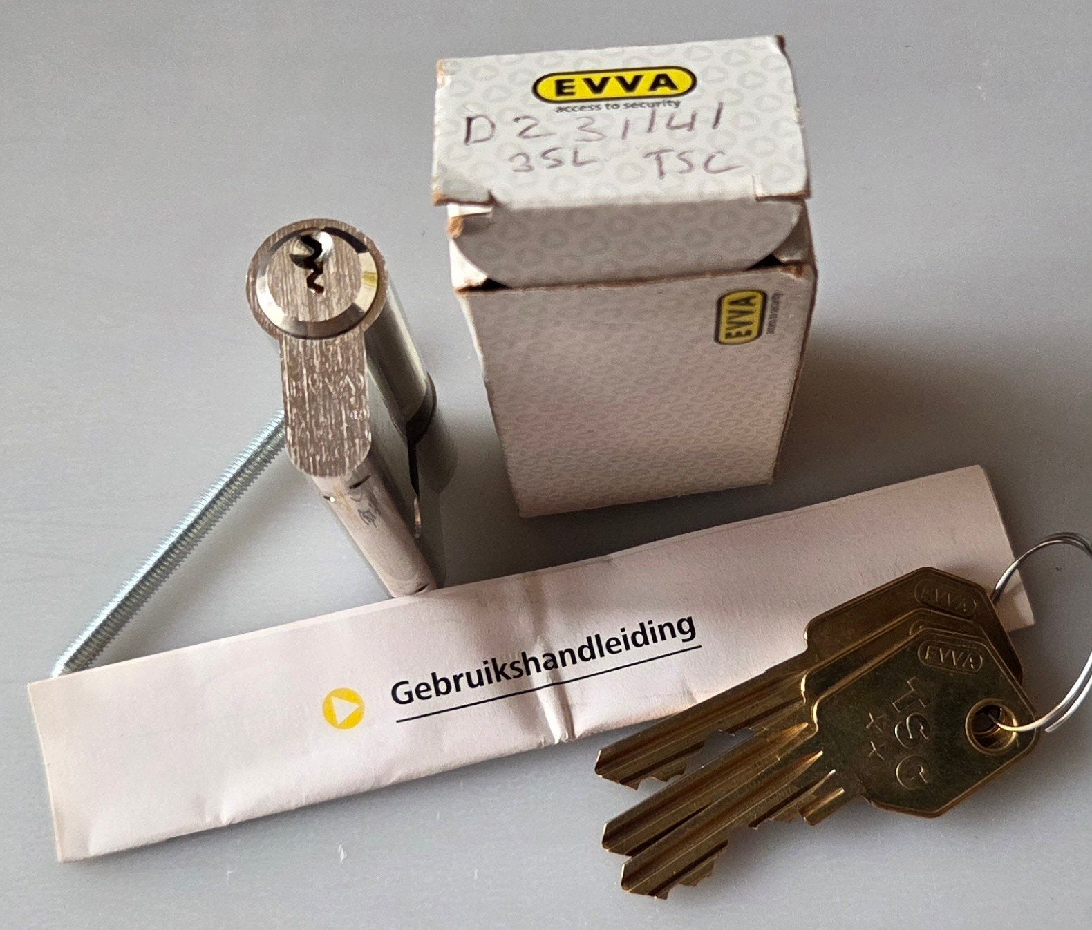 EVVA TSC 31/41 cilinderslot met 3 sleutels, Doe-het-zelf en Verbouw, Ophalen of Verzenden