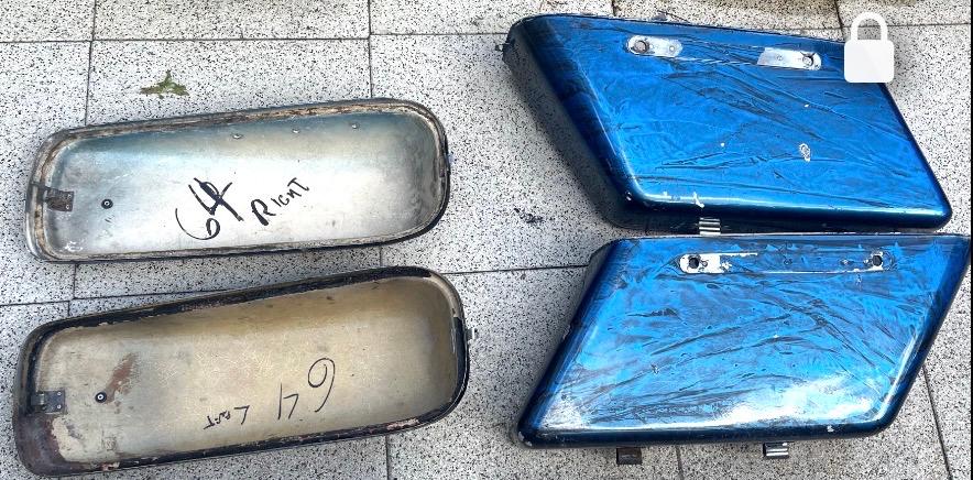 Harley Davidson Shovelhead Koffers - Blauw, Motoren, Ophalen of Verzenden, Gebruikt