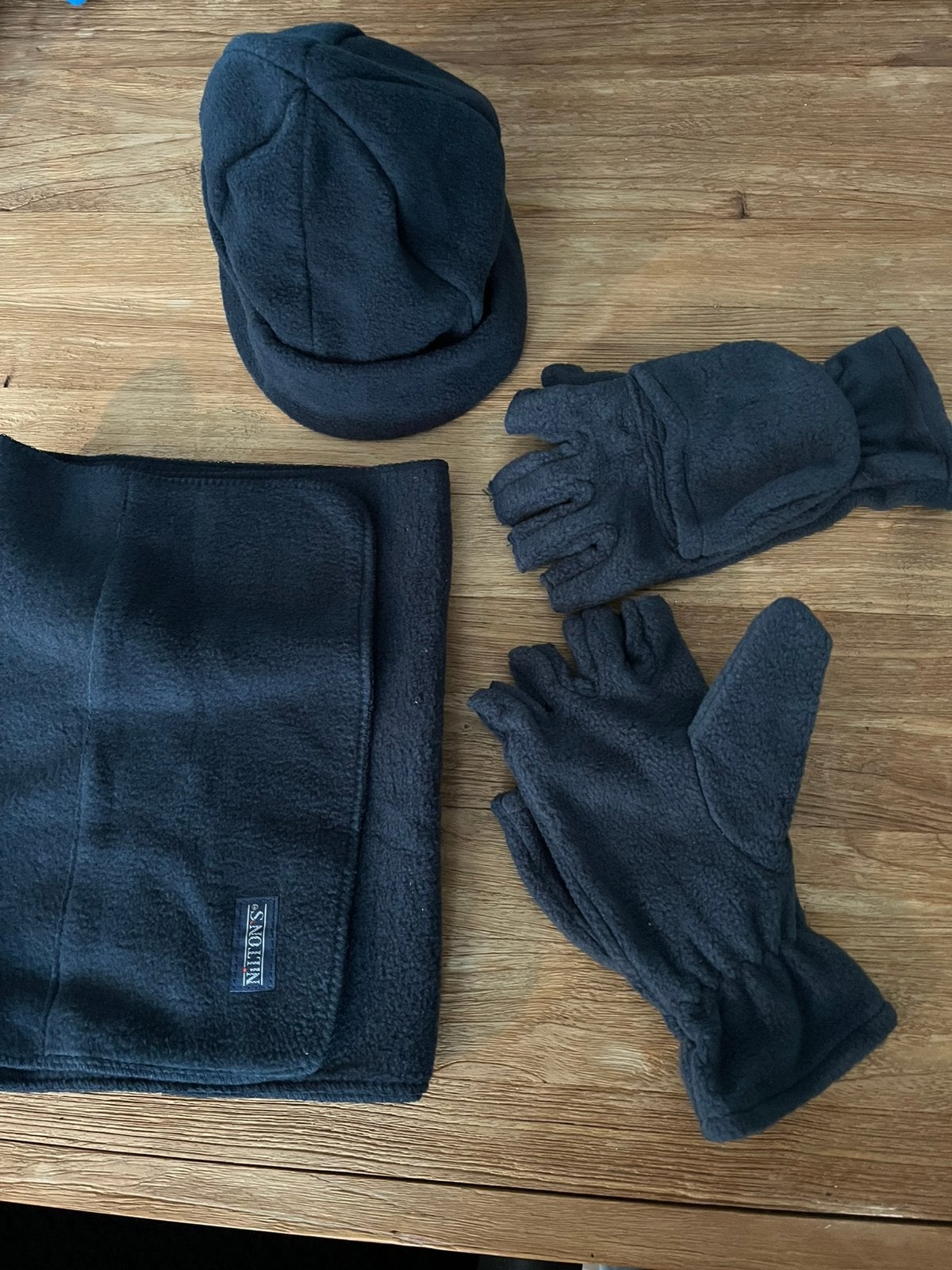 3-delig fleece - donker blauw, Kinderen en Baby's, Ophalen of Verzenden, Nieuw, Muts
