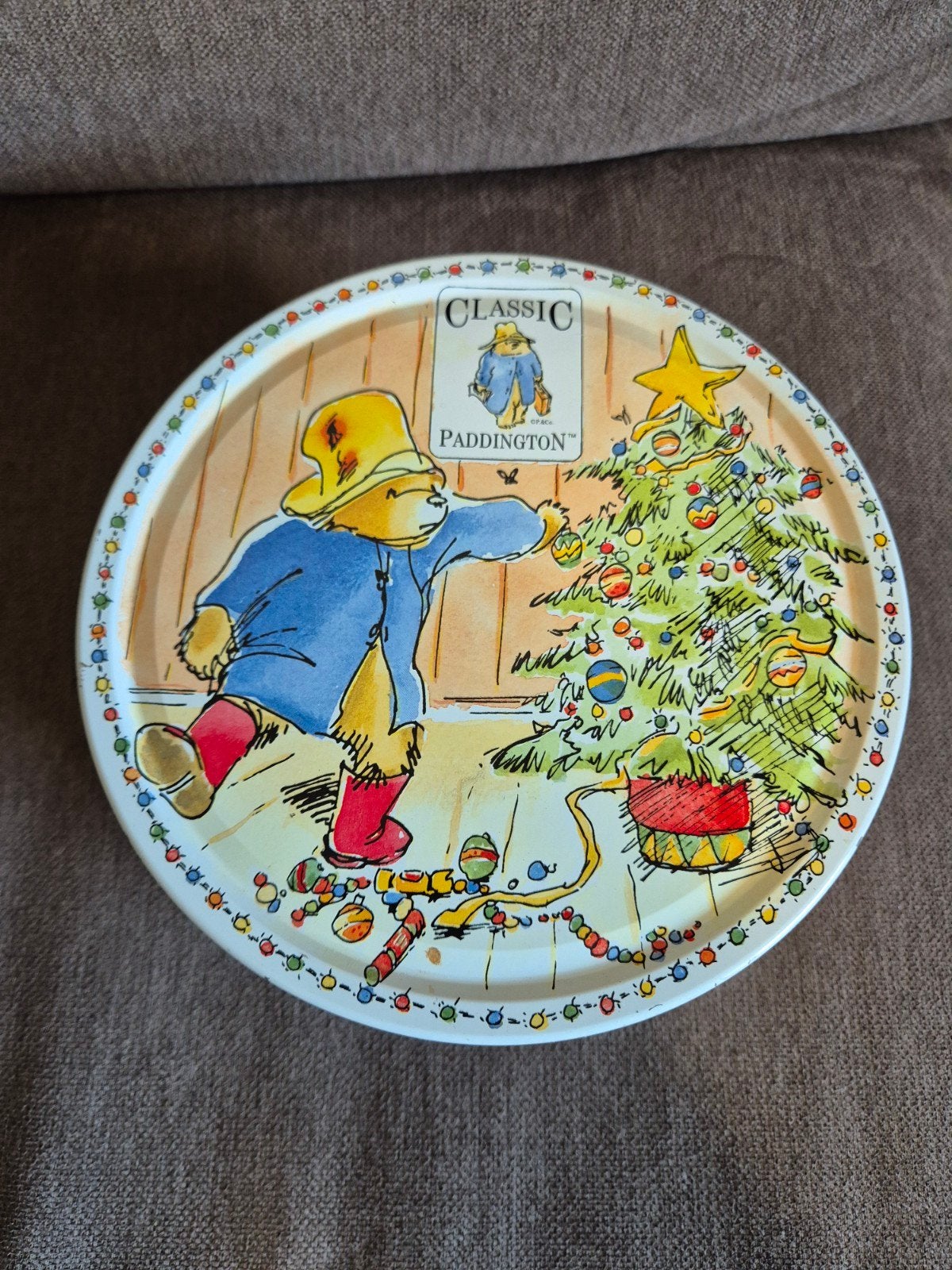 Vintage Paddington Beer Kerst Koekblik - Zo goed als nieuw, Ophalen of Verzenden, Zo goed als nieuw, Koek(jes), Overige merken