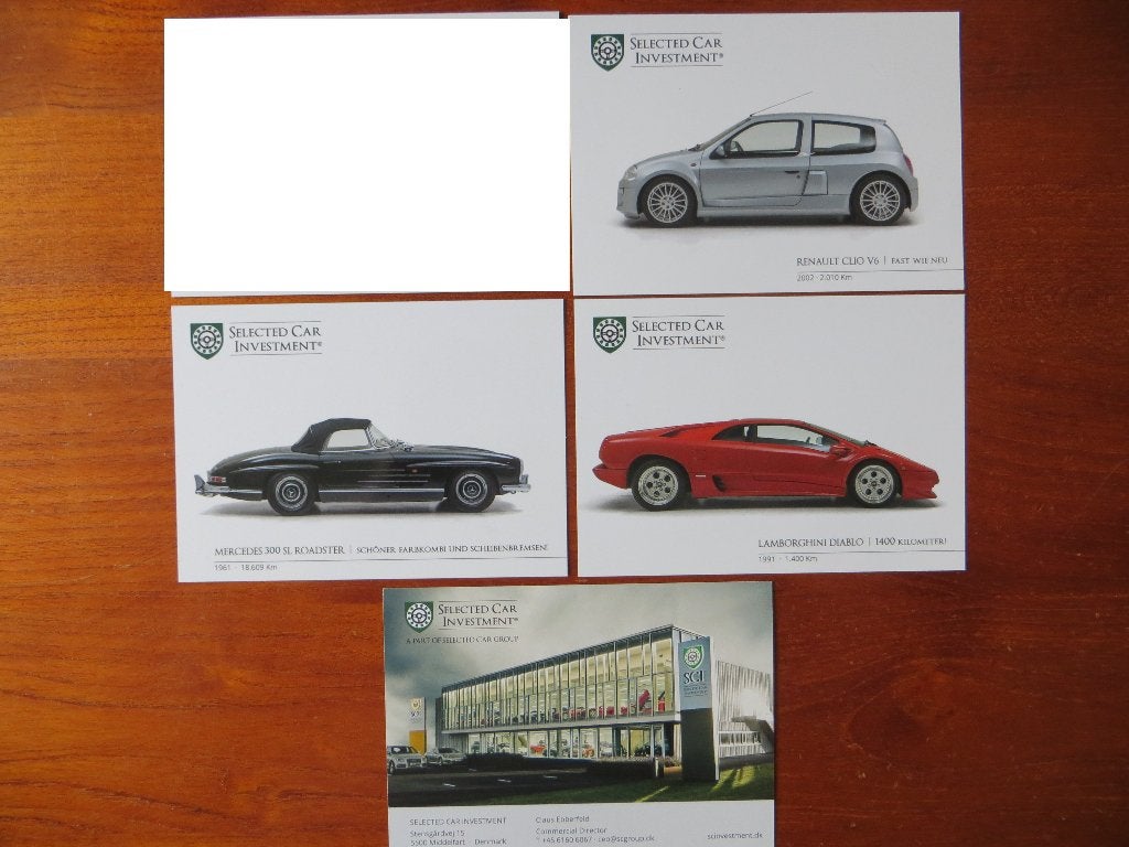 Selected Car kaarten 300 SL, Clio V6, Lamborghini Diablo, Boeken, Ophalen of Verzenden, Nieuw, Renault