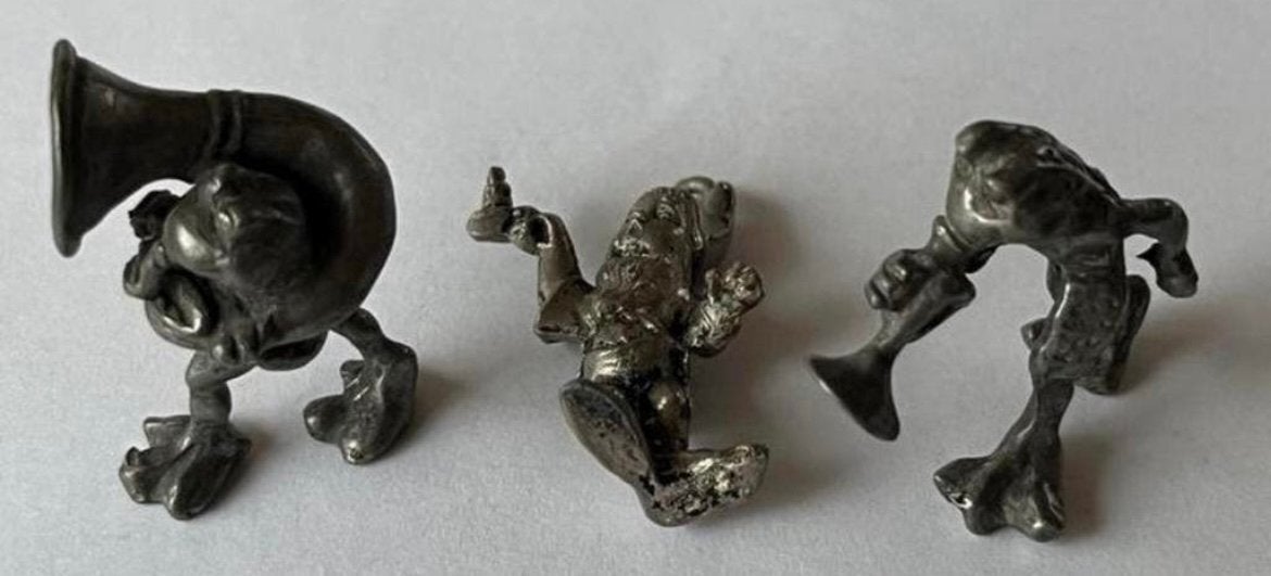 3 tinnen figuren o.a 2 kikkers, Antiek en Kunst, Antiek | Tin, Verzenden