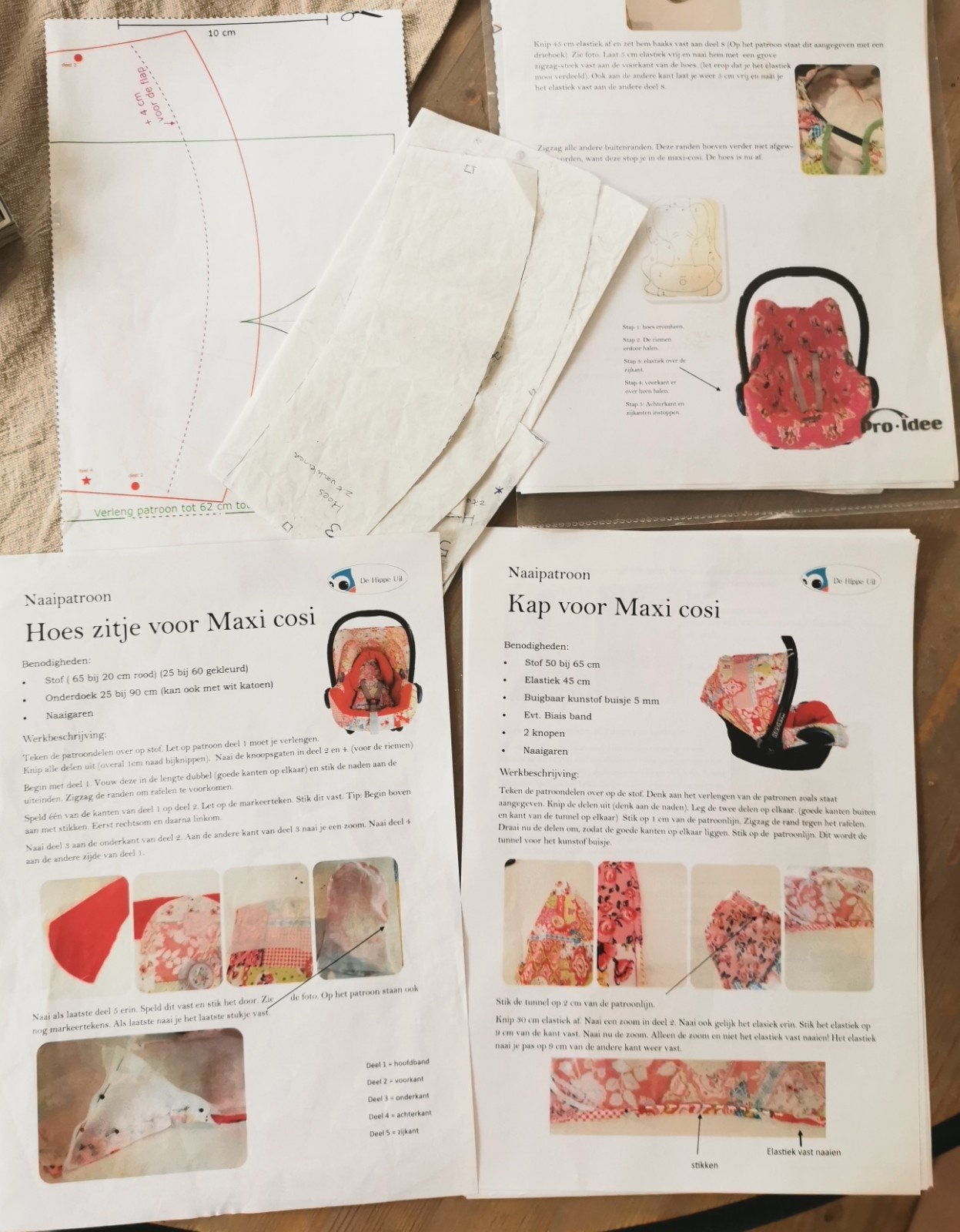 Naai patroon maxi cosi hoes+kap, Hobby en Vrije tijd, Kledingpatronen, Ophalen of Verzenden, Gebruikt, Vrouw, Overige merken
