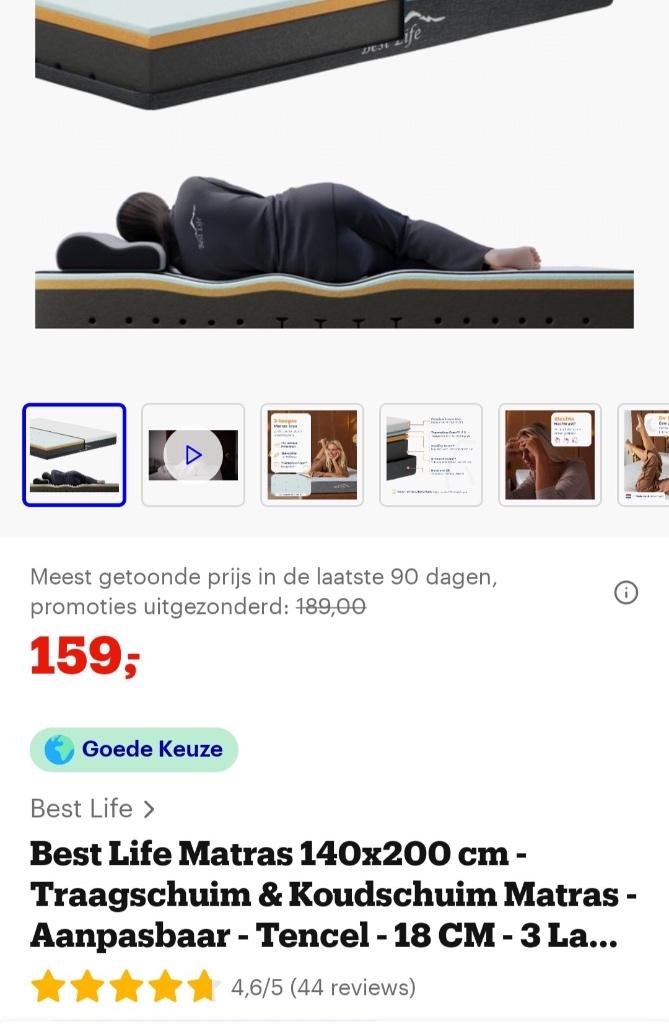Matras 140x200 cm, Ophalen, 140 cm, Matras, 200 cm