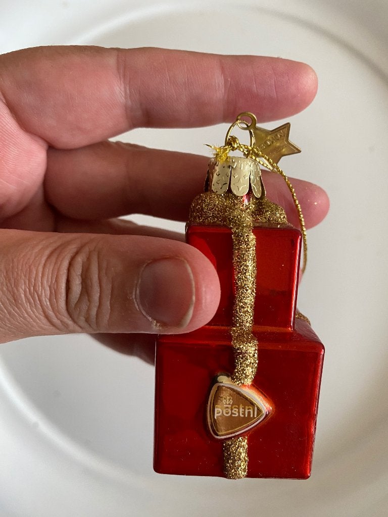 Vondels Kerst ornament Glas Rode kadootjes zgan, Diversen, Ophalen of Verzenden, Zo goed als nieuw
