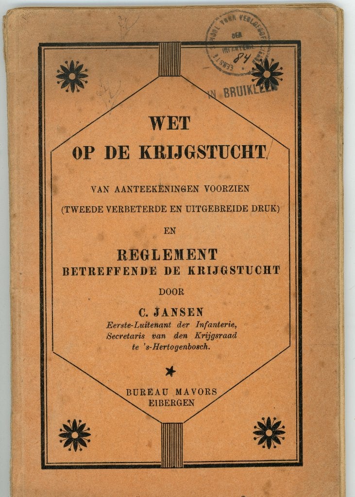 Wet op de krijgstucht en reglement krijgstucht, Ophalen of Verzenden, Landmacht, Nederland, Embleem of Badge