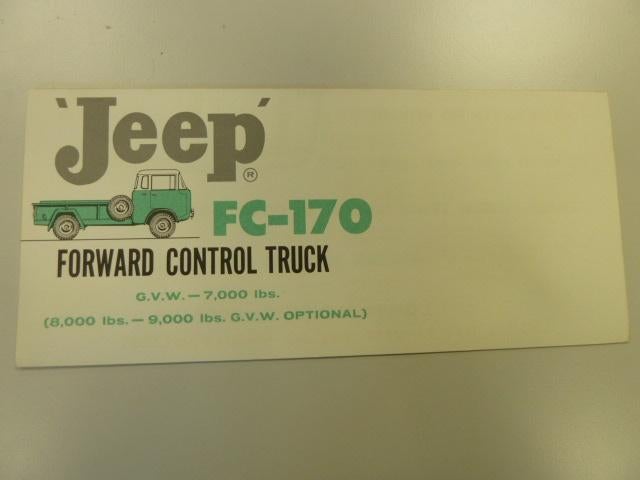 1960 Jeep FC-170 Forward Control Truck Brochure USA, Ophalen of Verzenden, Gelezen, Overige merken