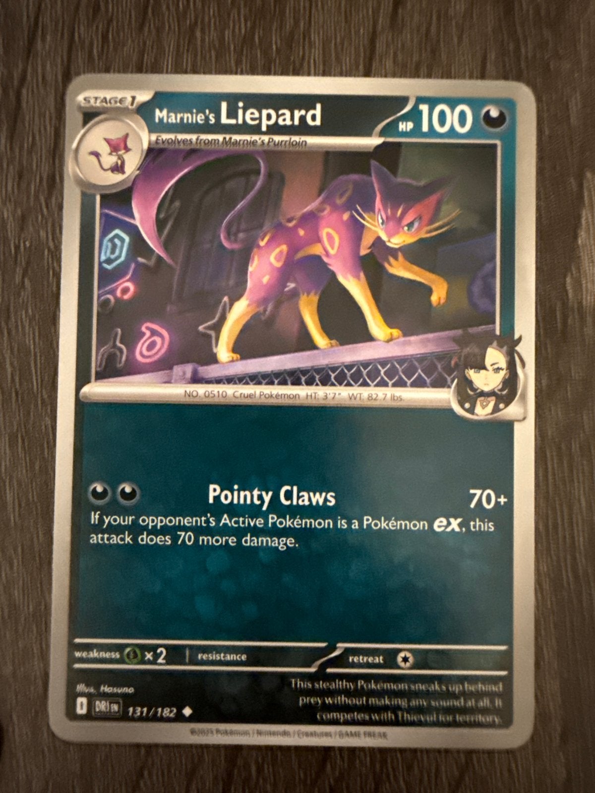 Marnie's Liepard Pokémon Kaart - 131/182, Ophalen of Verzenden, Zo goed als nieuw, Losse kaart