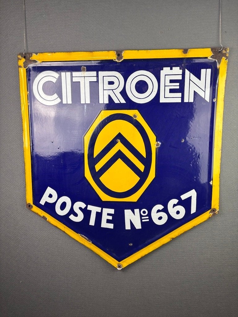 Citroen oud origineel Poste 667 ca 1930 reclamebord, Ophalen, Reclamebord, Gebruikt, .