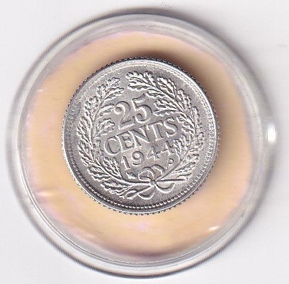 25 Cent 1944 EP  Ruim Zeer fraai, Verzenden, Zilver, 25 cent, Koningin Wilhelmina